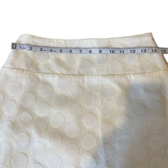 Sevier Skirt Cream Textured Polka Dot Fully Lined Mini Side Zip Size Small - Picture 6 of 8